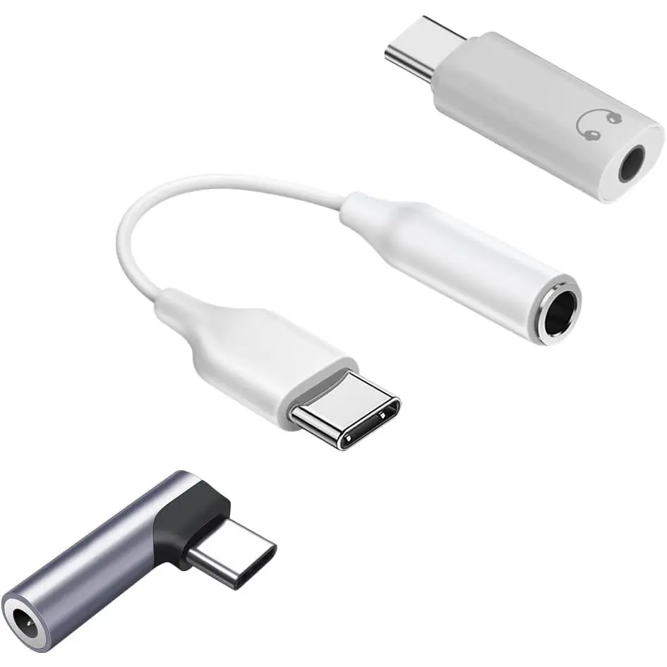 3Packs USB C to 3.5mm Female Headphone Jack Audio Adapter, USB C to Aux Audio Dongle  Cord DAC Converter Right Angle,Compatible with i16 Pro Max/15, iPad,Laptop Tablet,3.5mm to USB c