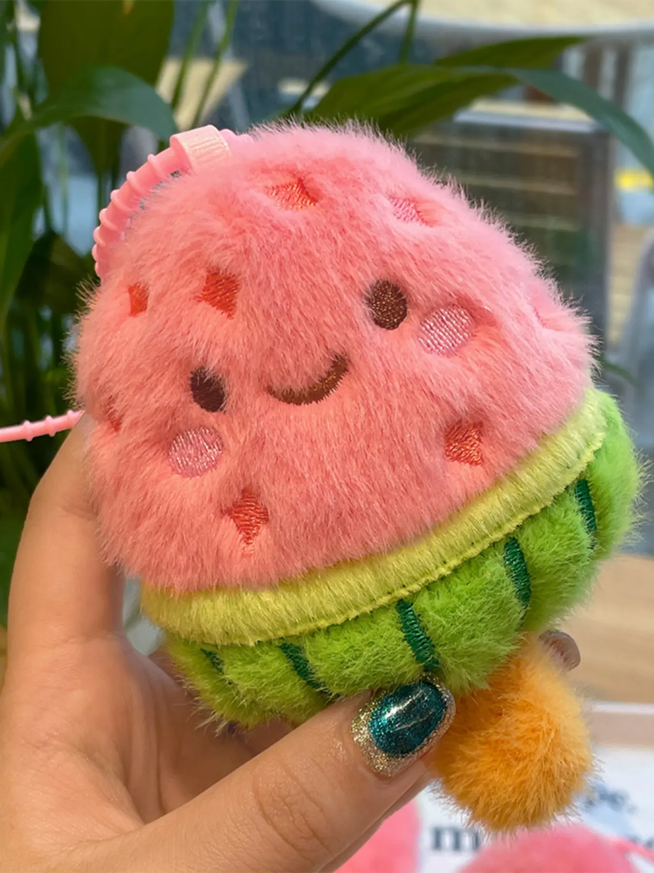 Cute Fruit Watermelon Ice Cream Doll Keychain, Plush Toy Bag Charm, Car Mount, Gift for Friends, Couples, Birthday, Graduation Season