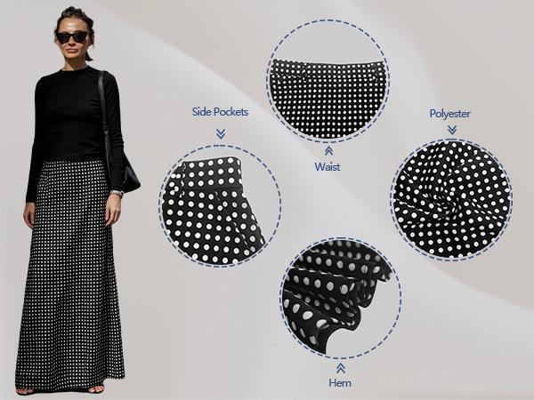 UOOZEE Women's 2026 New Autumn Spring Old Money H-Shaped Basic Womenswear Maxi Skirt, Minimalist Solid Loose Fit Zipper Elegant Daily Outings Date Night Outfit, Commuting Bottoms with Pockets