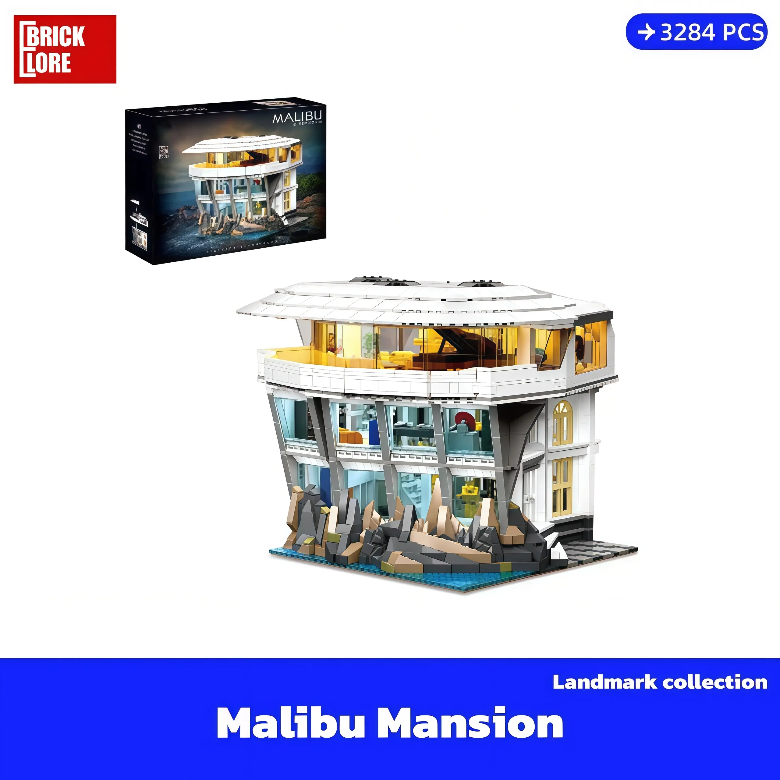 [BrickLORE](SHIP FREE) Malibu Mansion Mansion Collection 3284 Pieces With GIFT box