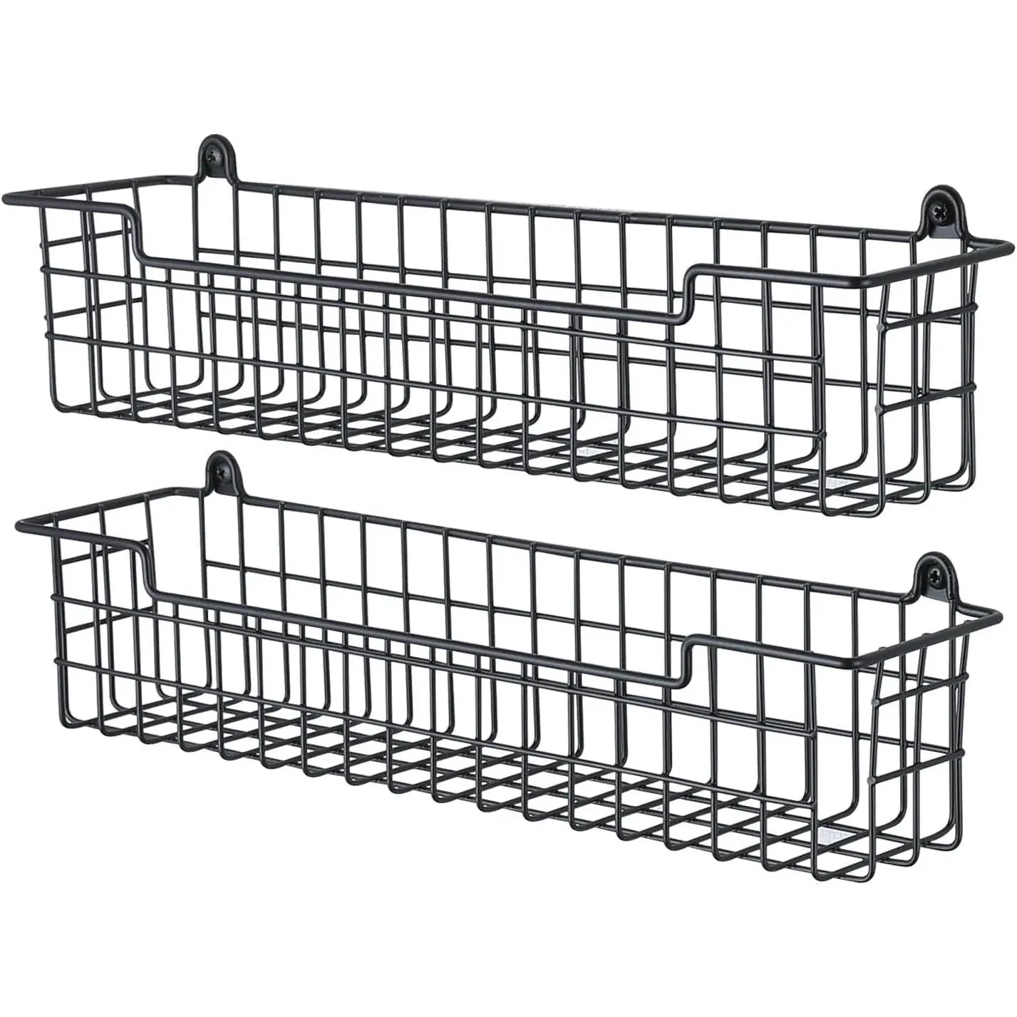 Spice Rack Organizer Wall Mount, Spice Organization Storage Shelf for Cabinet Door, 2 Packs Wall Spice Rack Saving Space for Kitchen, Black