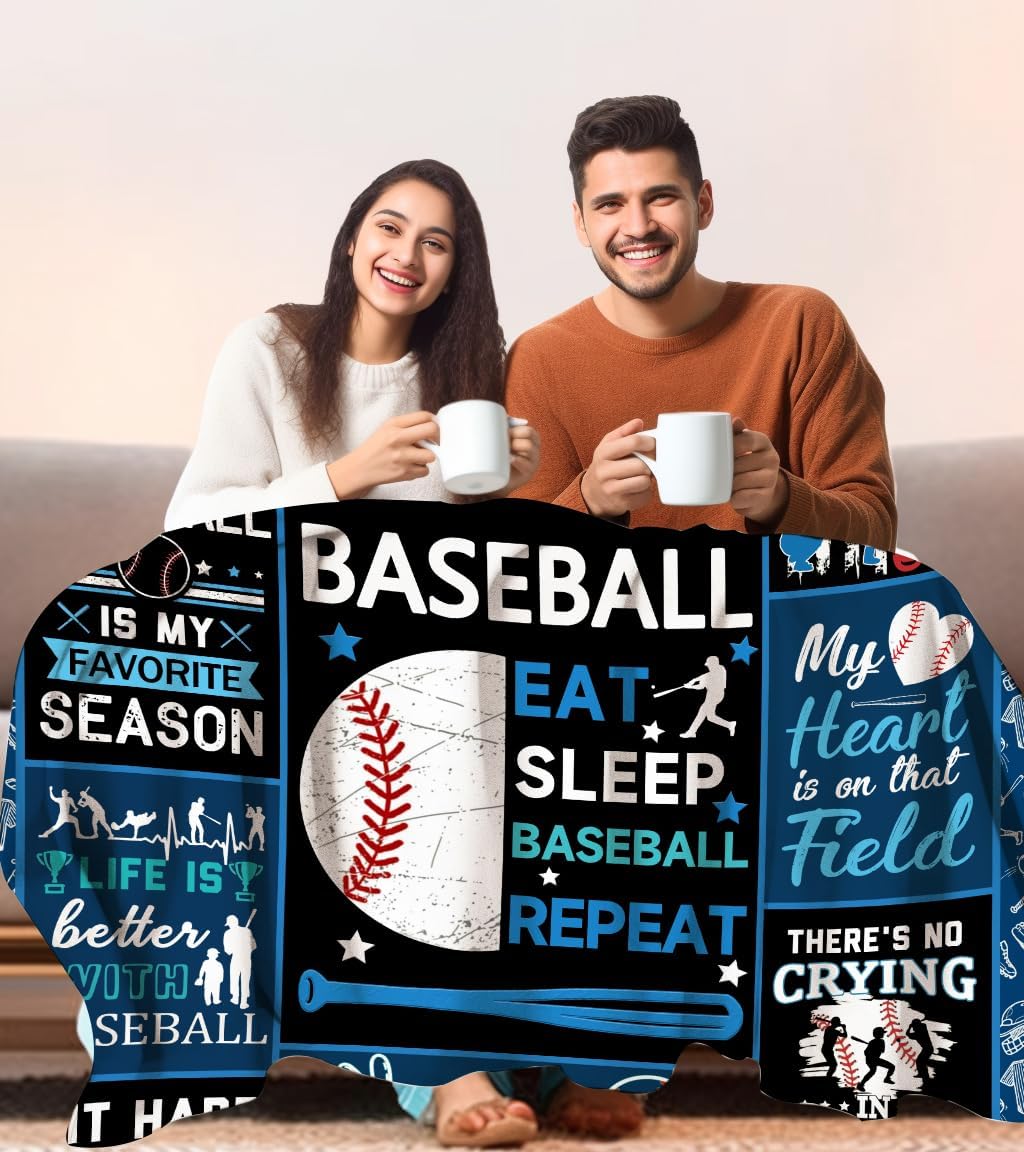 Baseball Blanket Gifts for Boys Men,Baseball Stuff Sports Throw Blankets,Unique Baseball Lover Gift for Baseball Players Team Fan Coach 50"X40"