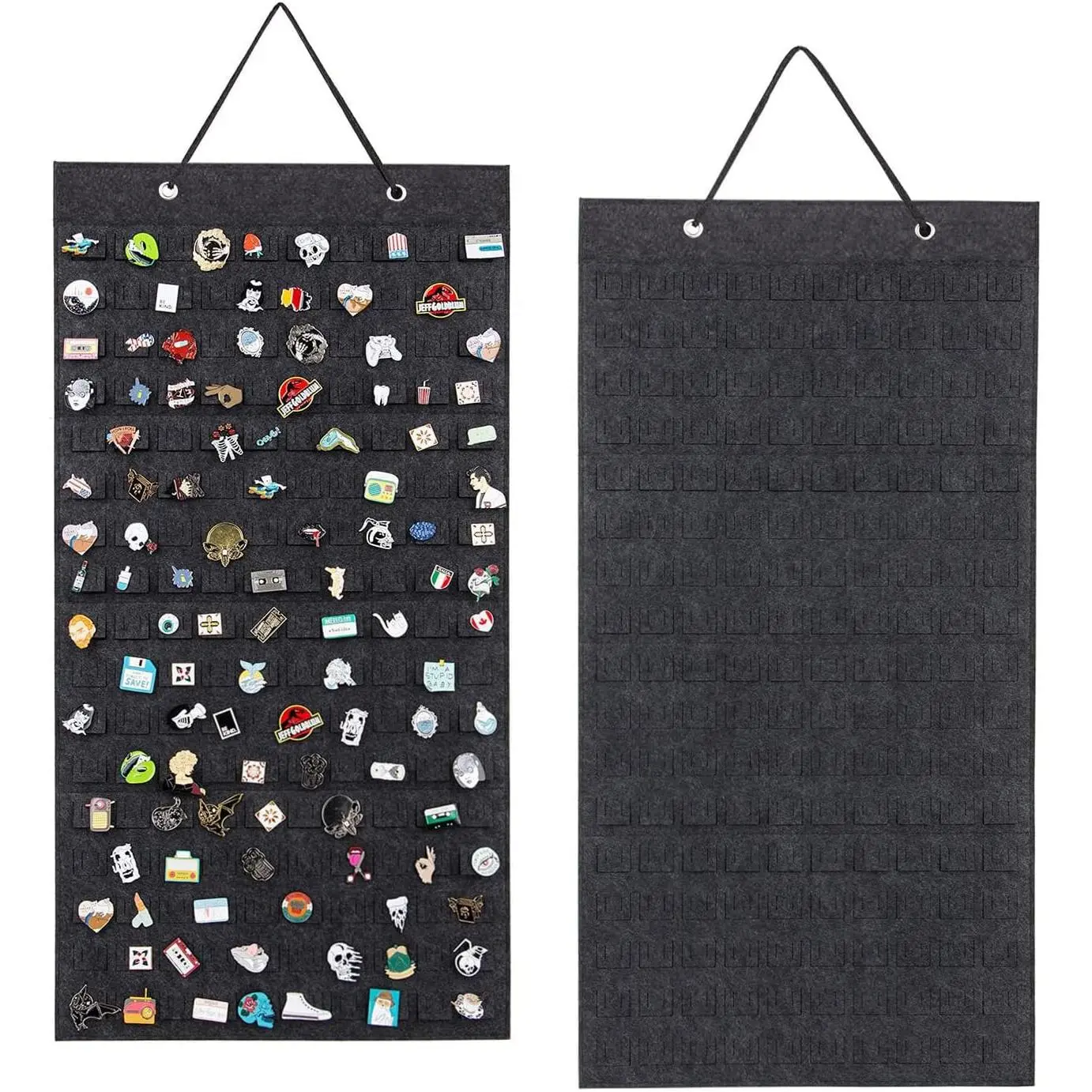 Hanging Brooch Pin Organizer, Display Pins Storage Case, Brooch Collection Storage Holder, Holds Up to 96 Pins.(Not Include Any Accessories) (M-170 Slots, Dark gray, Medium)