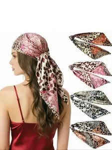 Leopard Print Scarf Headscarf for Women, Versatile European and American Style Large Scarf, Fashionable Accessory for All Seasons