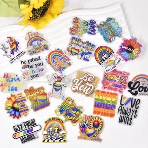 2D Flat - Mix 30pcs Cute Proud Rainbow Flatback Charms Made of Glitter Resin And Acrylic, Suitable for Projects, Badge Reels, And Hair Additions Holiday Gifts, And Reward Presents