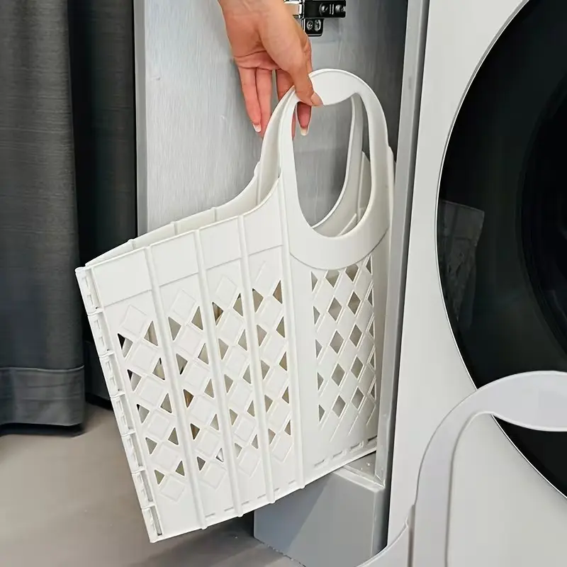 Large Capacity Foldable Laundry Basket with Handle, Stackable Dirty Clothes Bin, Portable Space-Saving Organizer, Toy and Bathroom Storage, Laundry Hamper