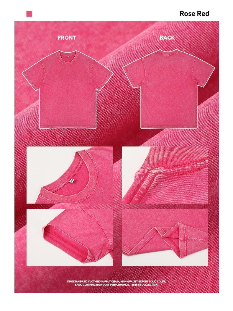 1/4 Pack Oversized Tshirts for Men Gym Vintage Heavyweight T Shirts Cotton Workout Acid Wash Baggy Tees