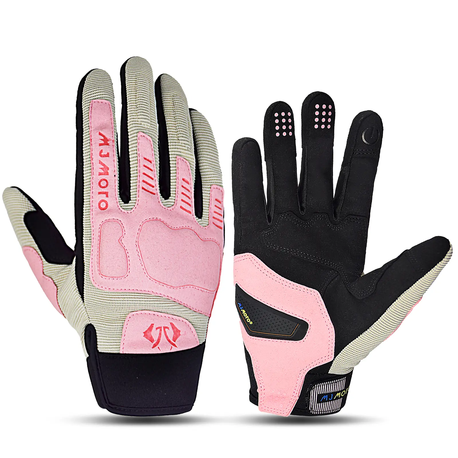 Summer Breathable Pink Motorcycle Gloves for Women,Touchscreen Motorbike Gloves Anti-Slip for Lady,MX ATV MTB Cycling, Road Racing Biker Glove