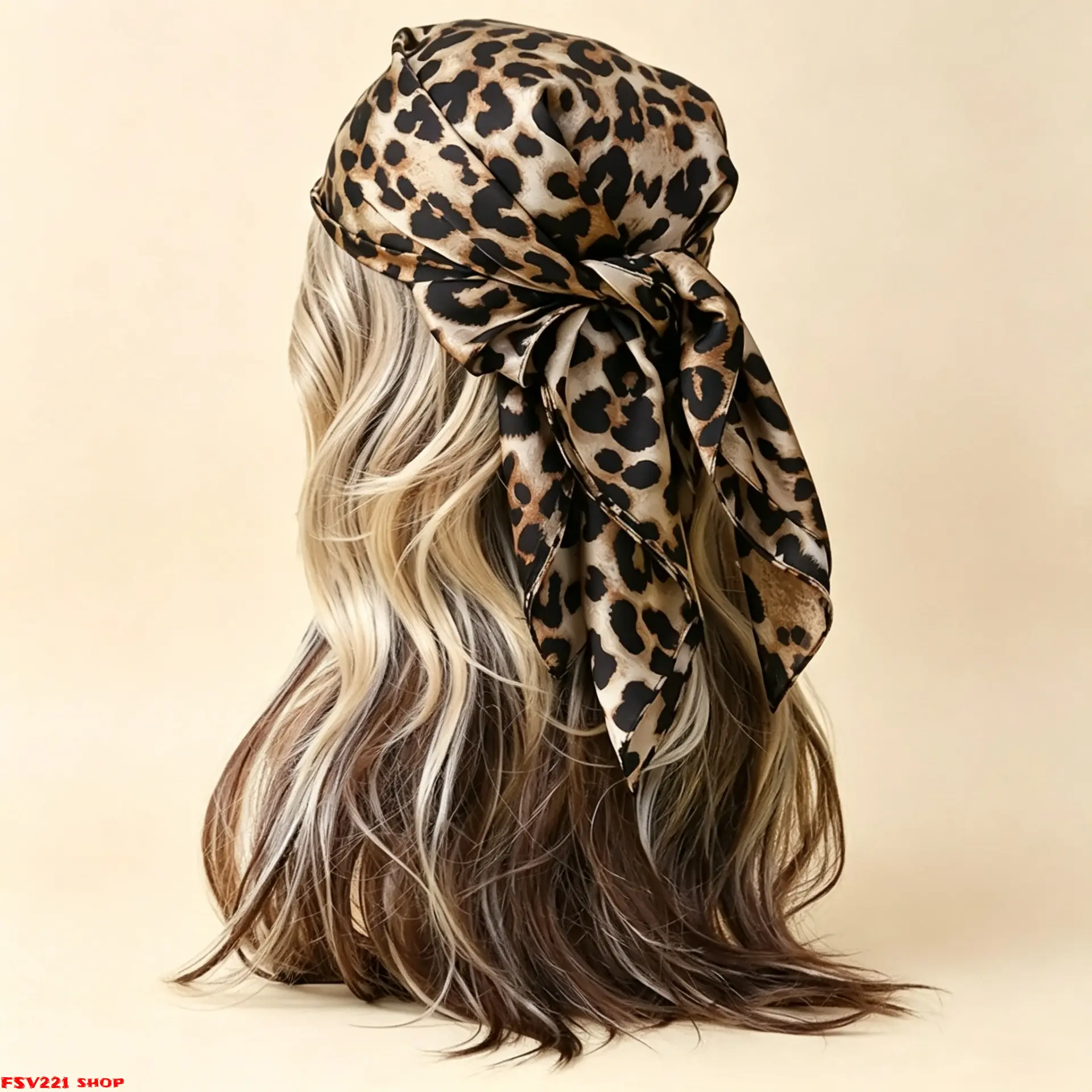 Women's Leopard Print Scarf-Shawl in Rust Red, Classic Satin Polyester Neckerchief, Lightweight Hair Tie & Bag Accessory, Animal Print, Casual, Daily, Easy To Style, Everyday, Travel, Vintage, Female, Square Shape, Head Scarf, Fashion Shawl, Hair Scarves,