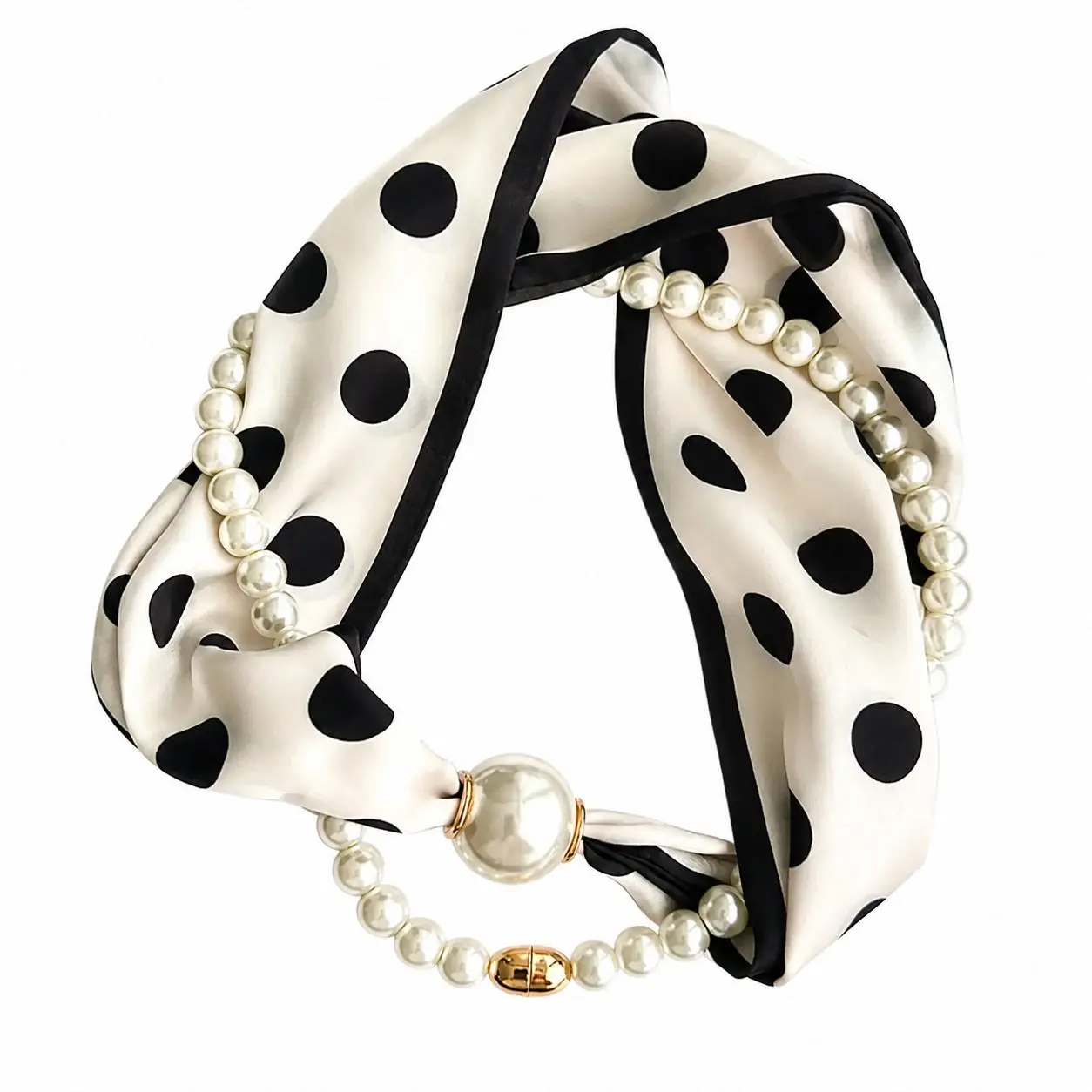Elegant Narrow Silk-Blend Gauze Scarf with Secure Magnetic Clasp – Lightweight, Breathable Neck Gaiter for Women, Ideal for Spring, Summer and Autumn Layering and Everyday Styling