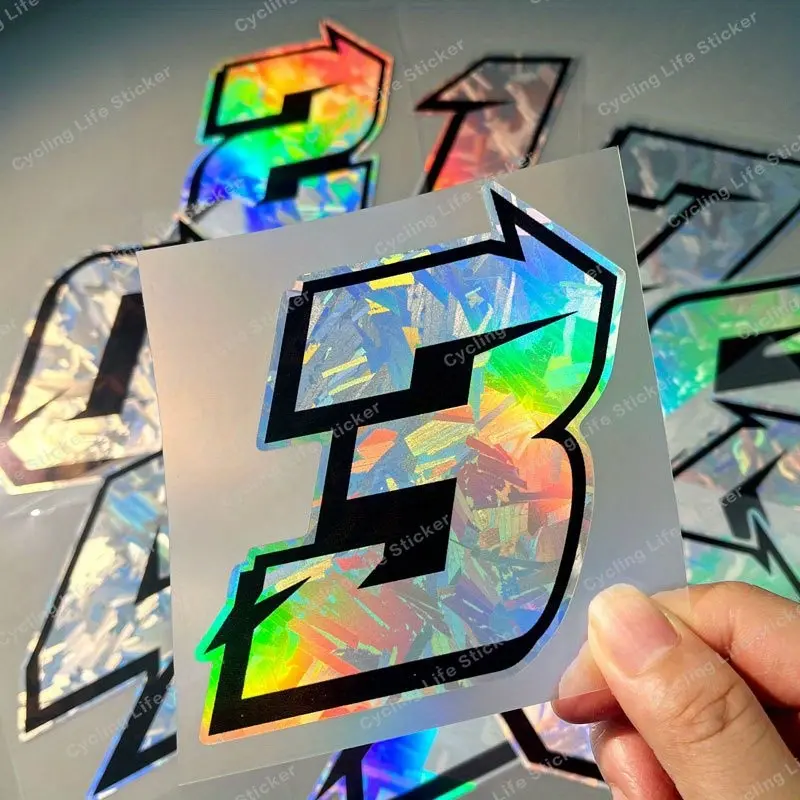 Real Laser Sticker, Cool Carbon Fiber Effect, Motorcycle Decals 0-9, Waterproof Durable, Body Scratch Cover, Racing Style Decor, Motorcycle Decoration, Motorcycle Stickers
