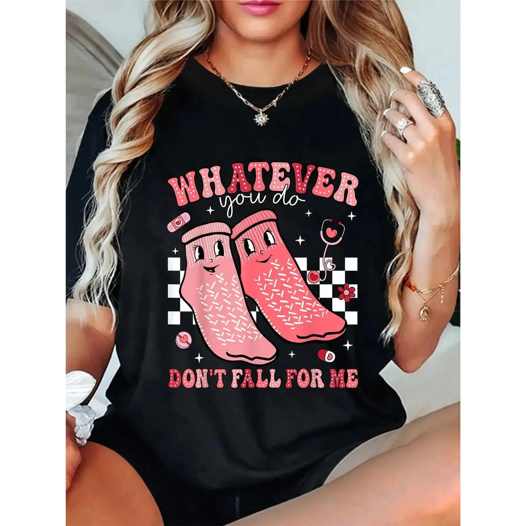 Women's 100% Cotton Round Neck Short Sleeve Casual Everyday Print Valentine RN PCT CNA Nurse Graphic Tee - Mystery Bundle, Men's Option Available