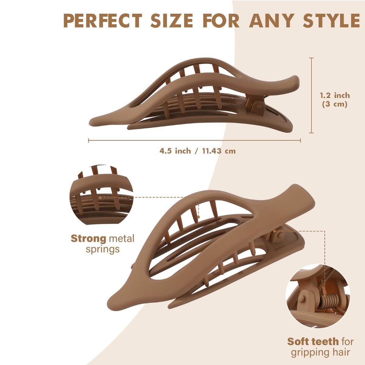 AWAYTR 6Pcs/Set French Flat Hair Clips for Women Girls Concord Hair Clip Thin Thick Hair Strong Hold No Slip Grip Hair Claw Clips