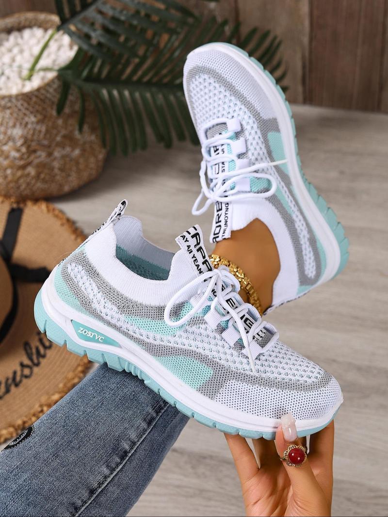Women's Fashionable Mesh Breathable Lightweight Sneakers, Casual Comfortable Sports Athletic Running Shoes, Versatile Basic Shoes for Daily Wear