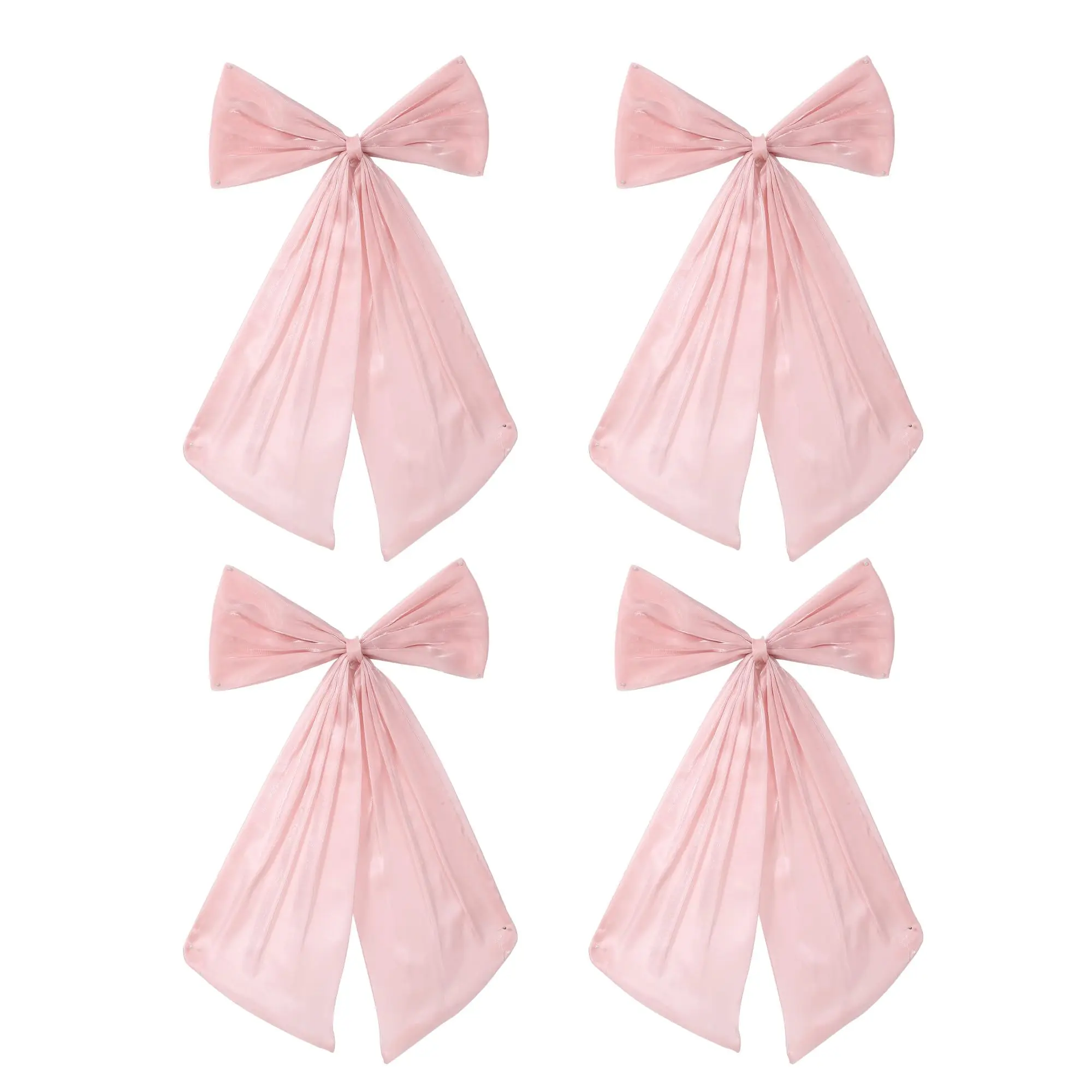 Garvee 4 Pcs Pink Sheer Organza Bow Decorations, Large Bow for Party, Bedroom, Window, Cake Table, Baby Shower Decor