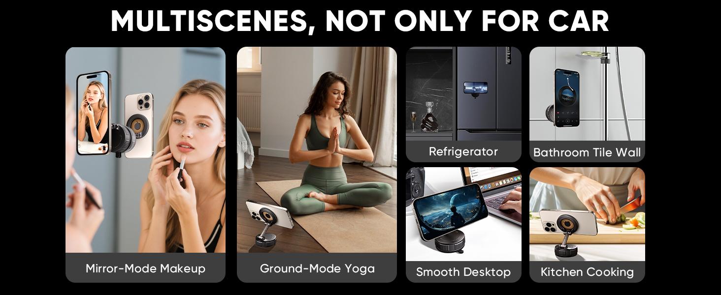 Car phone bracket, Magsafe car phone bracket [upgrade strong attraction and magnetism] 360 adjustable magnetic car phone bracket, suitable for iPhone and Android Android.