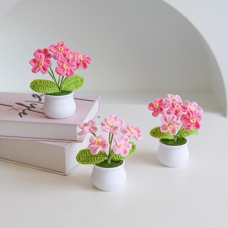 Cute Flower Design Crochet Plant (1 Count), Handmade Crochet Flower, Decorative Flower for Home Party Wedding, Artificial Flower Plant, Crochet Artificial Flowers, Artificial Flower Decoration, Flower Design Decorations