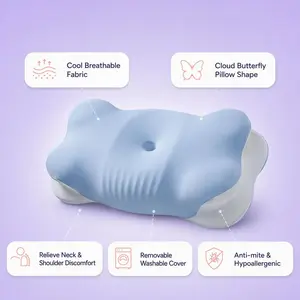 3D Cloud Memory Foam Pillow, Ergonomic Orthopedic Neck Support Cushion for Relaxing Neck & Shoulders, Ideal for Adult Side Sleepers, Enlarged Surface for Head Cradling, Perfect Gift for Family and Friends #GLOBAL PICKS