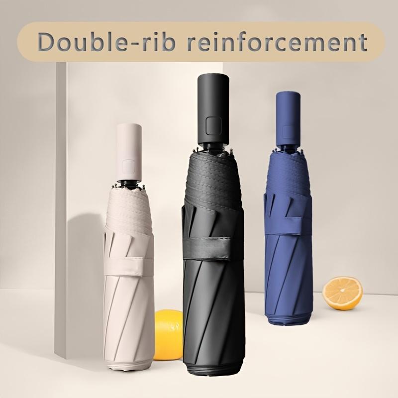 Automatic Folding Umbrella, Auto Open Close UPF 50+ Sun Protection Umbrella, Windproof Frame Sun & Rain Dual Use Compact Portable Umbrella for Commute, Travel & Daily Use