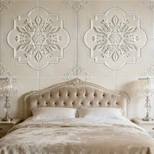 24pcs 35x35cm Self-Adhesive Wall Stickers, Waterproof Moisture-Resistant Ceiling Decor, Living Room Background Foam Wallpaper