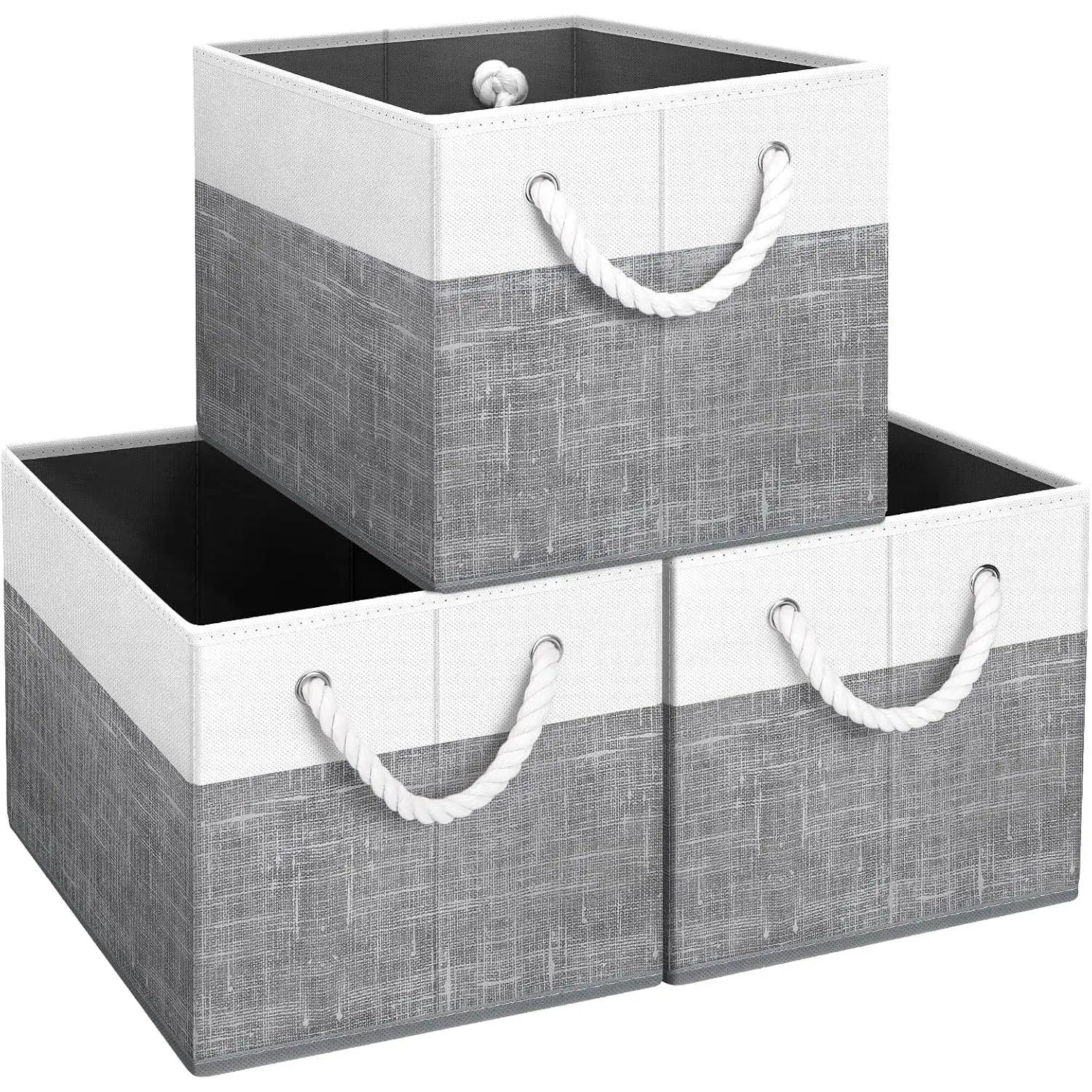 Bins Foldable Storage Baskets with Rope Handles
