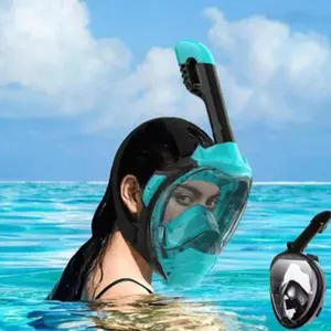 Full Dry Dive Mask, Full Face Snorkel Mask for Swimming, Anti-Fog Lens, 180-Degree Vision, Ideal for Water Sports