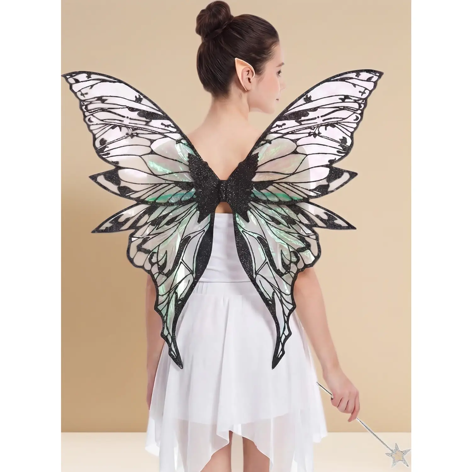 Women's 3-Piece Fairy Costumes with Accessories - Fairy Wings, Elf Ears Party Costume Accessory for Halloween Cosplay