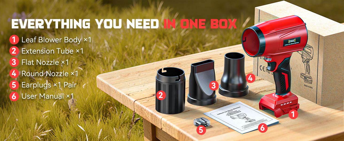 800,000RPM Leaf Blower Compatible with (Tool Only), Brushless Motor, Speed, Lightweight Blower for Car,, (Battery)