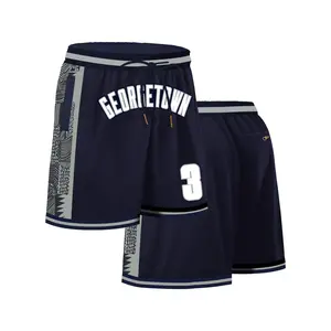Men's Blue # 3 Basketball Shorts, Embroidered Basketball Shorts, Fashionable, Casual, Breathable, Quick Drying Shorts