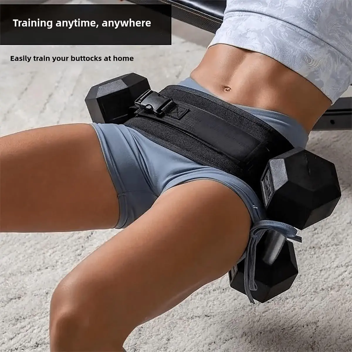 Butt Bridge Weighted Belt, Dumbbell Glute Push Training Band, Portable Resistance Trainer, Unisex Fitness Strap, Gym & Home Workout Gear, Weightlifting Equipment, Glutes Workout Equipment, Strength Training Equipment