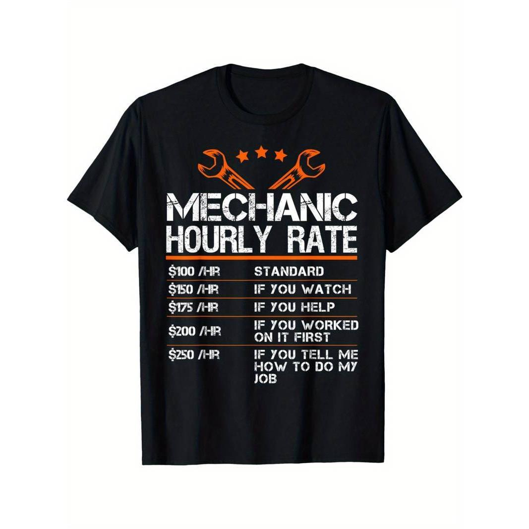 Summer t Shirts Funny Mechanic Hourly Rate Auto Repair Mechanic Labor Rates T-Shirt