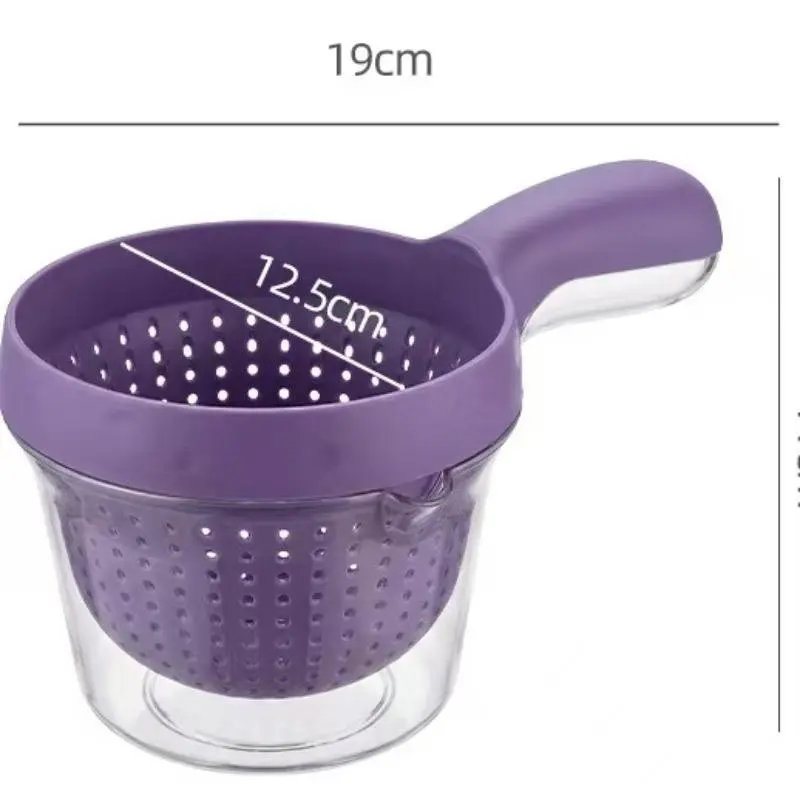 Double-layer fruit washing basket with handle, suitable for washing fruits and blueberries, cute small fruit strainer, a must-have for home use, Plastic Colander, Colanders