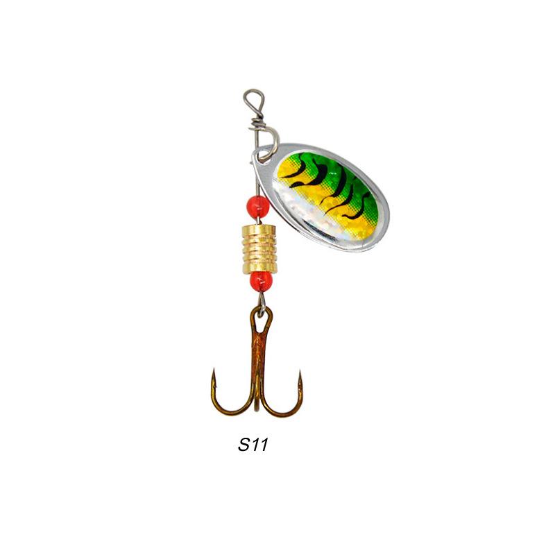 Lure bait rotating composite spinner fishing gear set, 16-piece metal lure spinner artificial bait set