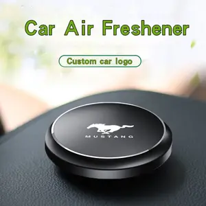 Customizable Round Car Air Freshener, Dashboard Fragrance Ornament, Long-Lasting Scent Decor for Ford Mustang, Ecoboost Gt, Dark Horse, Shelby Super Snake