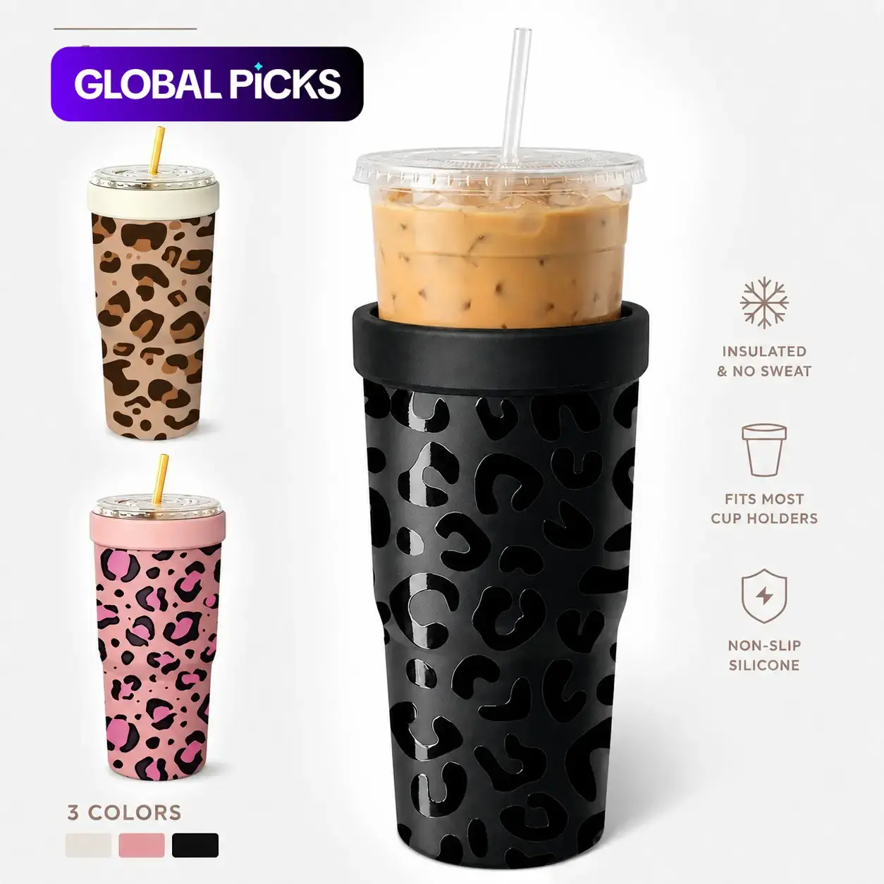 1 Pc 32oz Leopard Print 2-in-1 Insulated Can Cooler, Includes Tumbler Lid, Converts into a 32oz Travel Tumbler, Double Wall Vacuum Stainless Steel, Fits Most 16-24oz To-Go Coffee & Bubble Tea Cups, Perfect for Christmas & Daily Use #GLOBAL PICKS