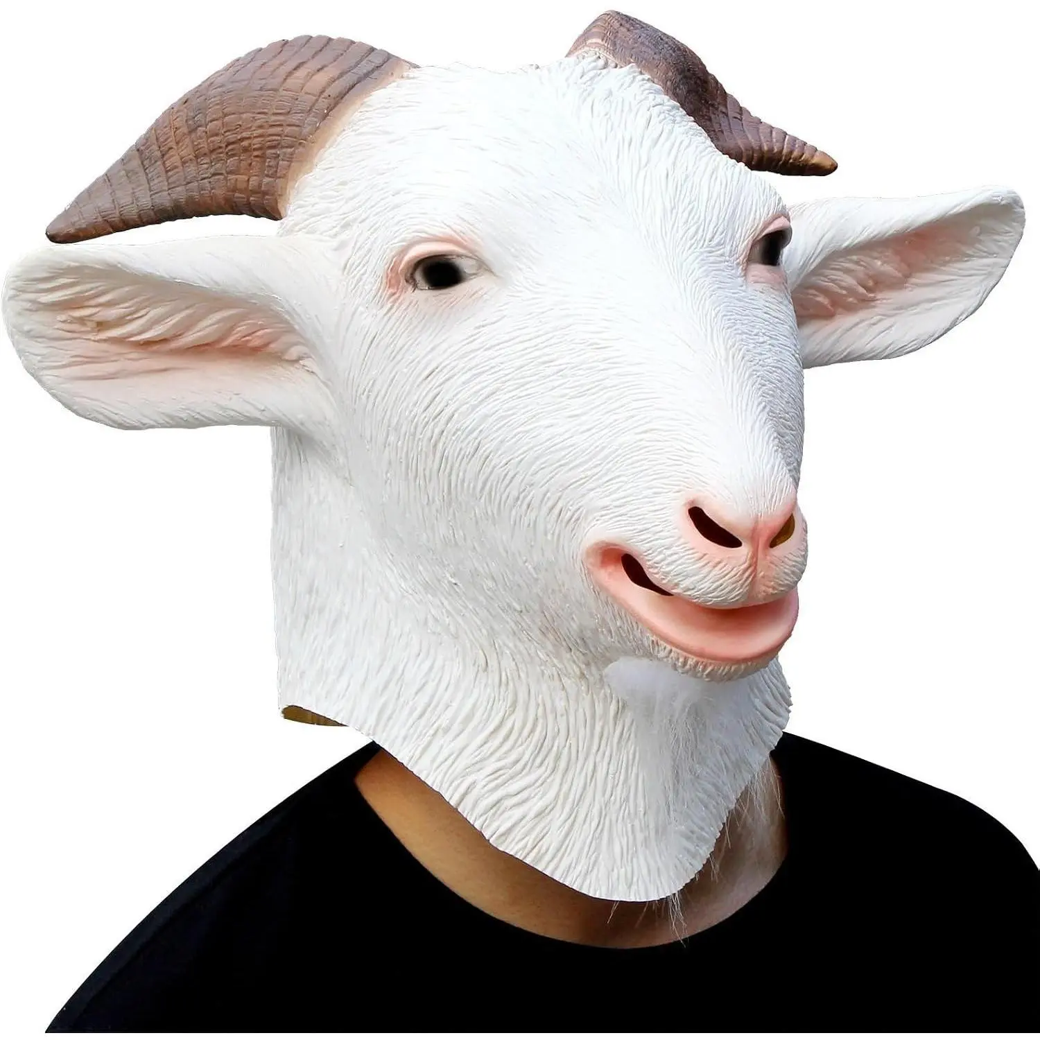 Goat Mask for Adults, Natural Latex Goat Costume Mask for Halloween Parties and CosplayGift.