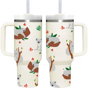 Koala Gifts.40oz Koalas Tumbler with Handle.Koalas Lover Cup Gift.Birthday Christmas koala Tumblers Gift  Women Men.