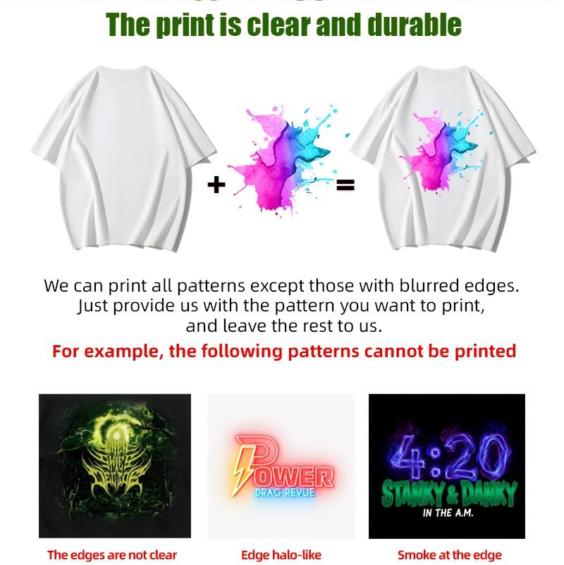 Personalized men's T-shirt, casual pure cotton short-sleeve printed top. Graduation season--your text/images/family photos/pet pictures/company logo/work uniform/couple/friends, anniversary/Thanksgiving/Easter