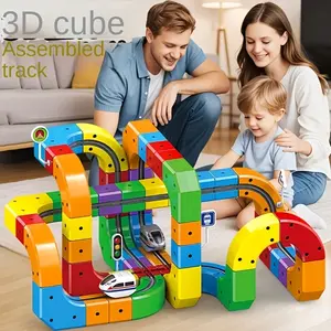 Educational Building Blocks Train Set, Electric Railway Toy for Boys and Girls, Birthday and Christmas Gift