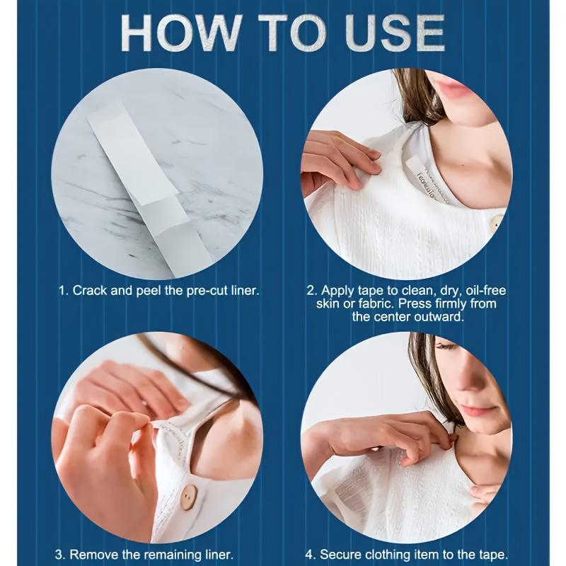 36/72 Pieces Transparent Light Beige Safety Double Sided Adhesive Tape - Strong adhesive without residue, suitable for underwear, bra adjustment and fashion repair, invisible design