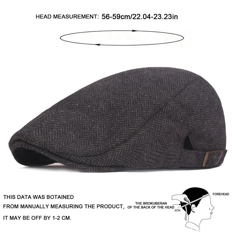 Men Retro Herringbone Grid Newsboy Caps British Painters Hats Spring and Summer Adjustable Flat Cap Hip Hop Berets