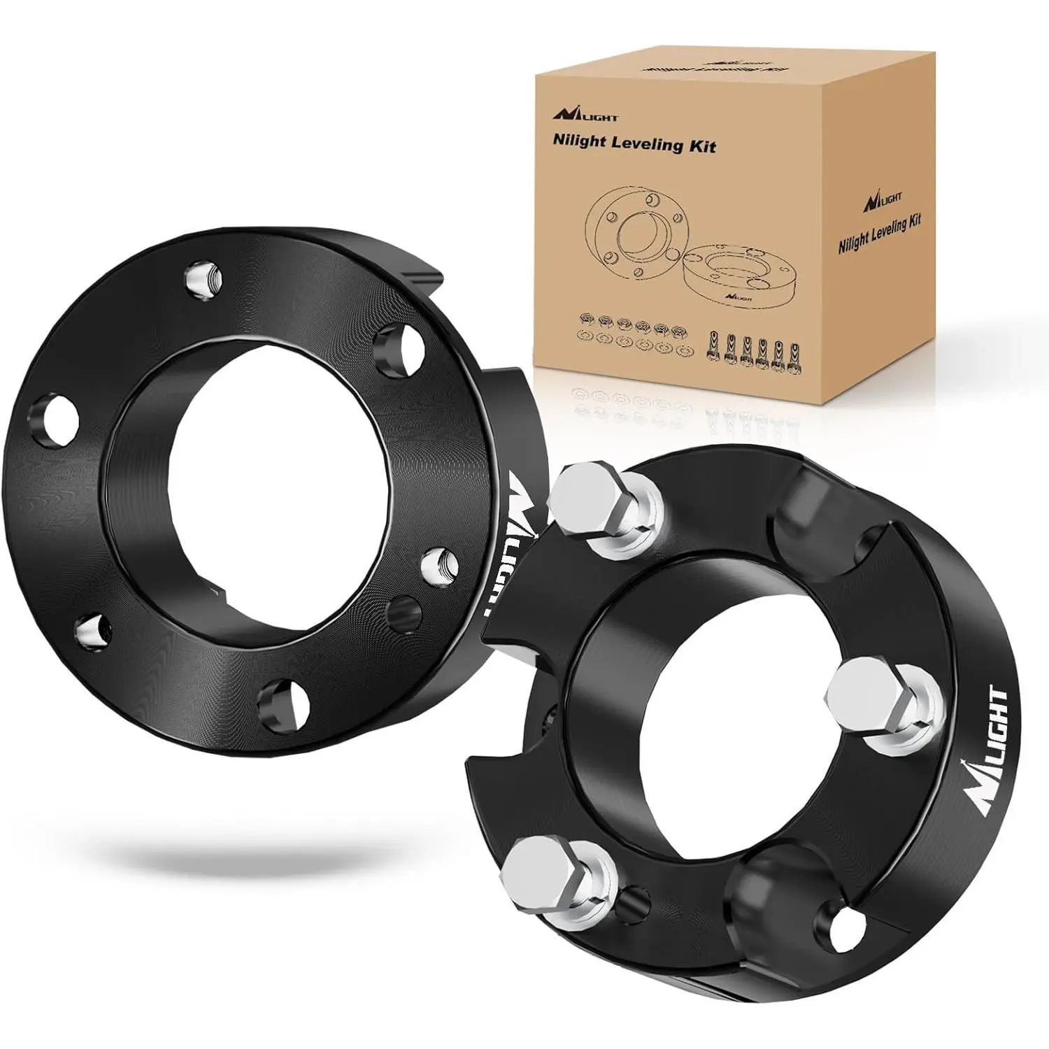 Nilight 2.5in Lift Kit - 6061 Aluminum Alloy Rustproof Wear-Resistant Front Strut Spacers for 2019-2022 Ford Ranger 2WD/4WD, Bolt-On Front-Raising Suspension Component