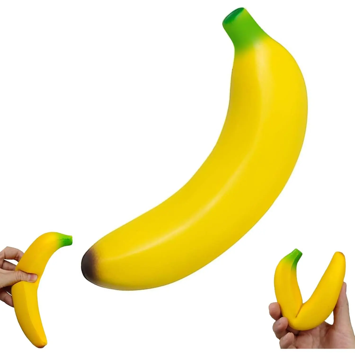 Banana Squishy Toy, Banana Squishies Fidget Toy, Soft PU Foam Slow Rising 7 Inch Jumbo Banana Squishy, Cute Sensory Squeeze Banana Squishy, Stress Relief Gift for Office Work & Daily Relaxation