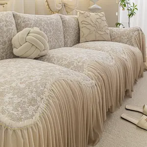 High-End Sofa Cover, Geometric Pattern, Reusable, Anti-Scratch, Non-Slip, Machine & Hand Washable, Suitable for All Seasons