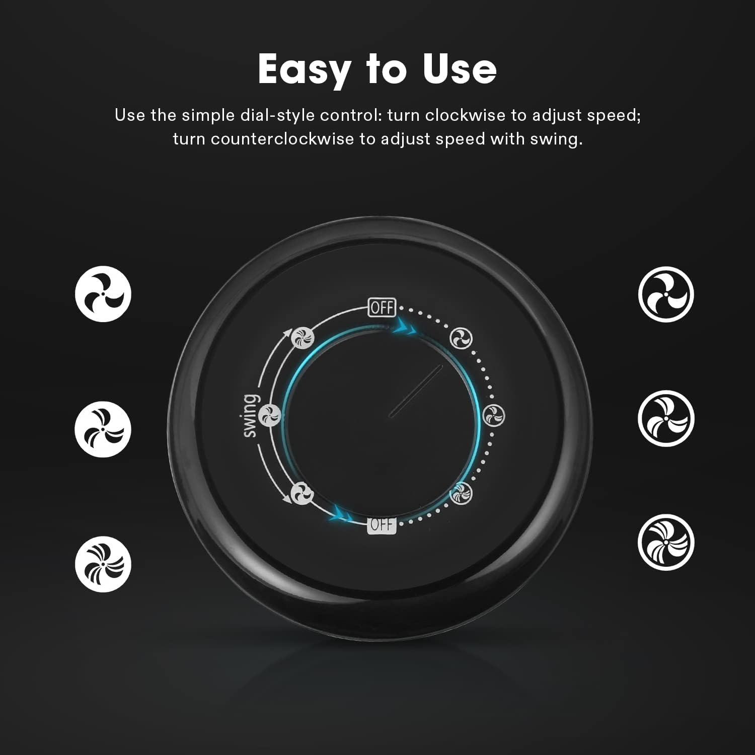 13'' Tower Fan, Bladeless Desk Fan with 3 Speeds and 70° Oscillation, Portable and Compact, Quiet Cooling Fan for Home and Office, Black