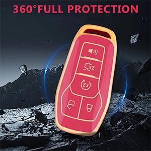 for Ford Key Fob Cover with Keychain, Soft TPU Key Fob Cover Case Shell Compatible with Ford Mustang Fusion F150 Explorer Edge Lincoln MKC MKX MKZ Smart Remote Holder (Pink, 5 Button) for Ford Key Fob Cover with Keychain, Soft TPU Key Fob Cover Case Shell Compatible with Ford Mustang Fusion F150 Explorer Edge Lincoln MKC MKX MKZ Smart Remote Holder (Pink, 5 Button)