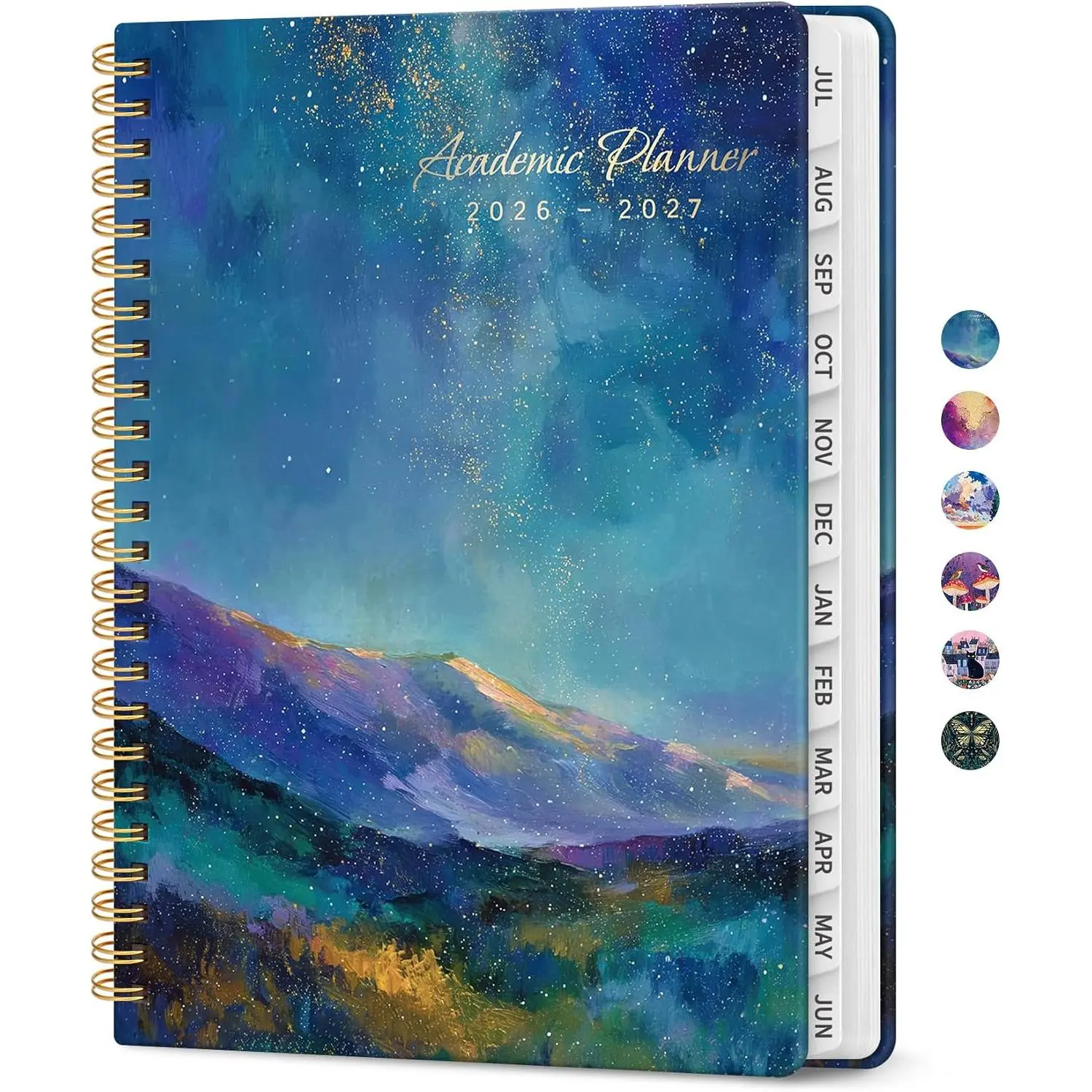 Academic Planner 2026-2027, Jul 2026-Jun 2027 Monthly & Weekly Planner | 6.3" x 8.5" Pretty Calendar Planner for Women, Hardcover Organizer with tabs, School Office  Supplies, Starlit Peaks