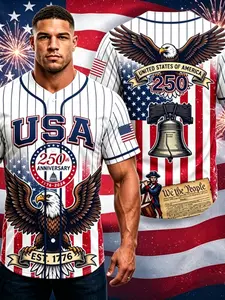 American 250th Anniversary Eagle Baseball Jacket, Vintage Style Sports Outerwear, Perfect for Fans & Collectors, Durable Design