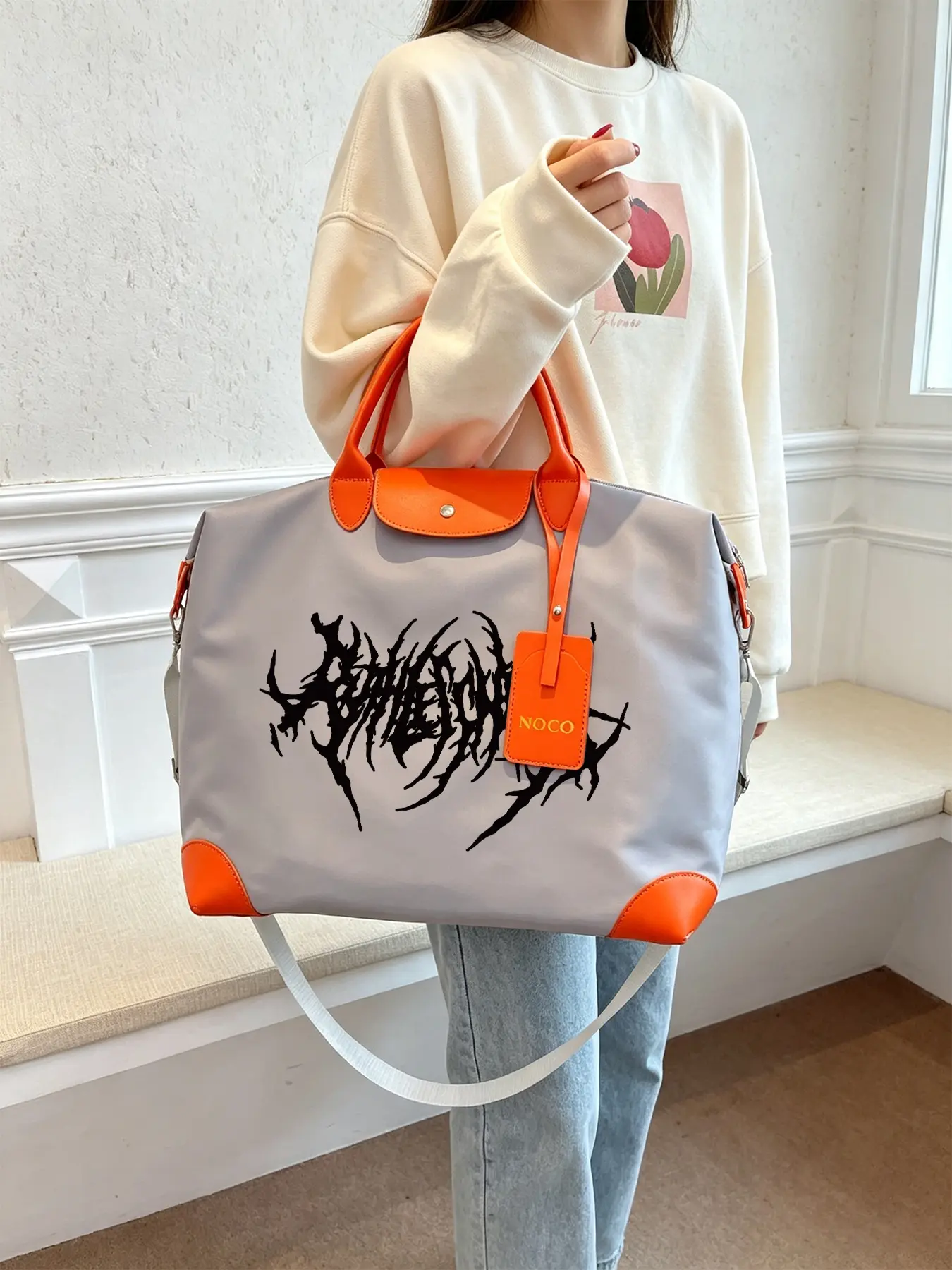 Gothic Style Pattern Handbag, Durable and Large-capacity Tote Bag, Can Be Carried By Hand or Worn Crossbody, Suitable for Work and Daily Commuting, and An Excellent Gift Choice