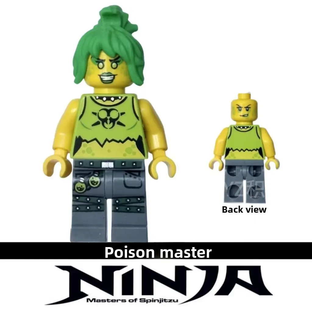 Poison Element Style Ninja Master Building Block Minifigure, Building Block Figures, with detailed outfits and accessories, compatible with all standard building block systems, serves as an ideal collectible ornament for ninja enthusiasts